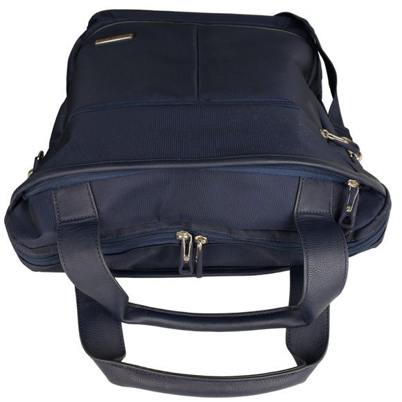 Samsonite Shoulder Carry On Under Seat Sturdy Nylon Tote Bag Navy Blue NWOT - Picture 5 of 9